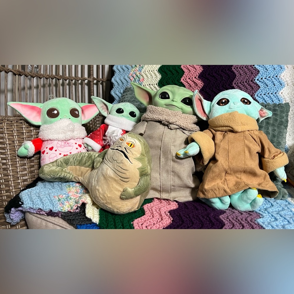 Star Wars Plush Lot Baby Yoda/Grogu - Jabba The Hut